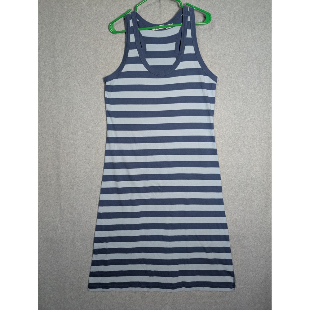 Michael Stars Womens Blue Striped Cotton Racerback Maxi Dress Size L Made in USA